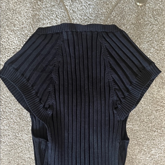 Cache Black Ribbed Knit Top - Picture 4 of 4
